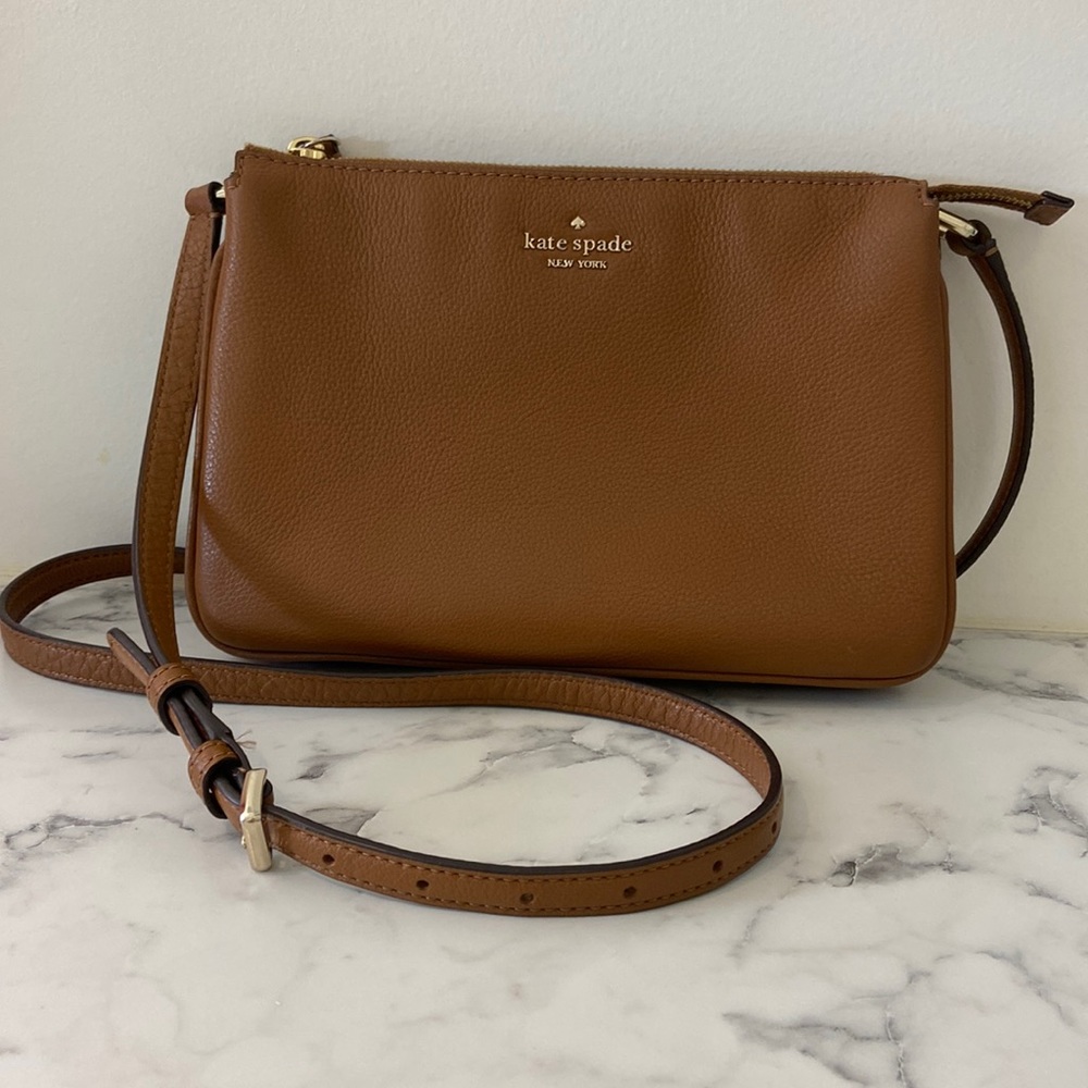 Kate Spade ♠️ Leila Triple Gusset Crossbody Warm Gingerbread
